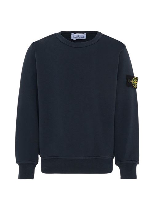 Felpa bambino Stone Island navy con logo badge STONE ISLAND KIDS | 6100005S0040V0020